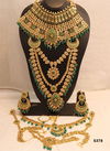 Green Traditional Designer Chokar And Long Necklace Bridal Set Collection 378